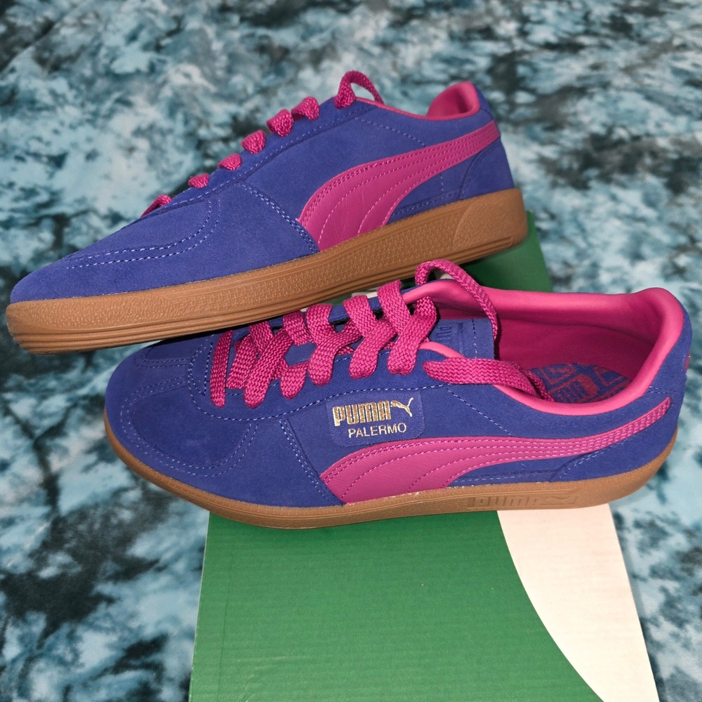 NIB PUMA Palermo Sneakers Lapis Lazuli/ Magenta Gleam/ Gum Size W 9.5 M 8